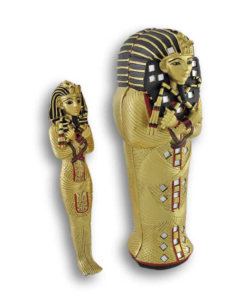 Egyptian King Tut Sarcophagus Box W/ Mummy Inside Coffin Image 1
