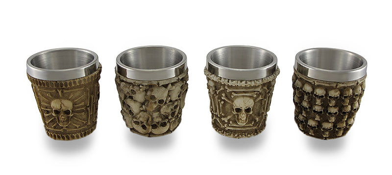 Set of 4 Human Skull Themed Shot Glasses Image 1