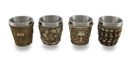 Set of 4 Human Skull Themed Shot Glasses Image 1