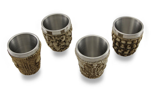 Set of 4 Human Skull Themed Shot Glasses Image 2