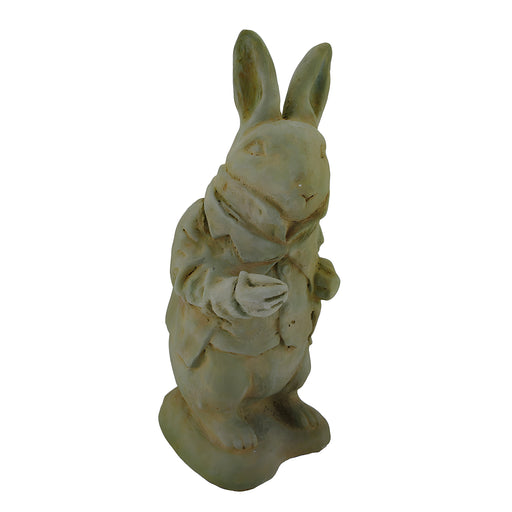 Alice in Wonderland White Rabbit Verdigris Finish Statue 14 in-CEMENT Image 1