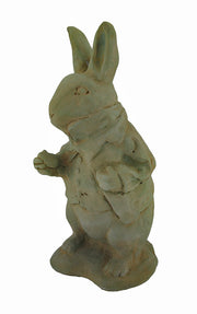 Alice in Wonderland White Rabbit Verdigris Finish Statue 14 in-CEMENT Image 2