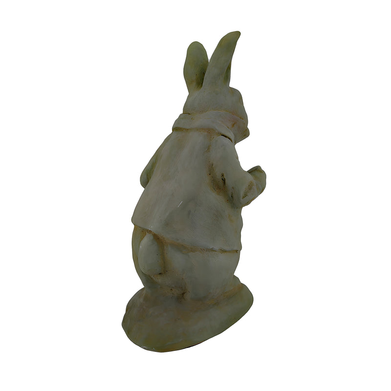 Alice in Wonderland White Rabbit Verdigris Finish Statue 14 in-CEMENT Image 3