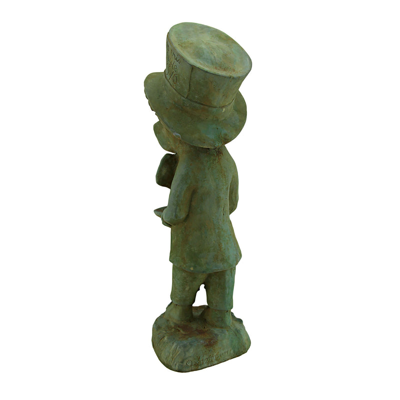 Mad Hatter Alice in Wonderland Verdigris Finish Statue 19 in-CEMENT Image 3