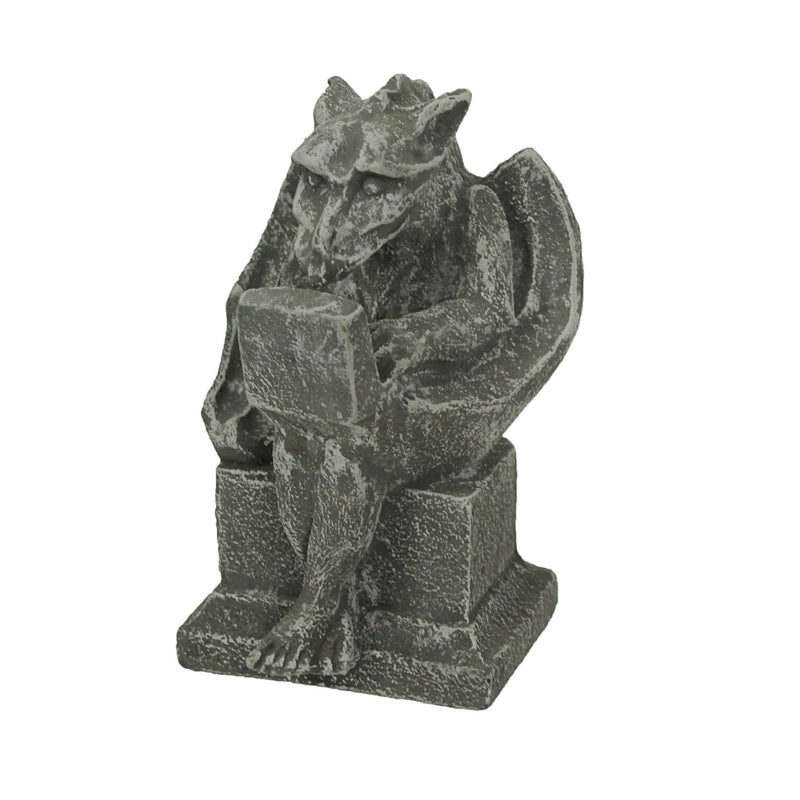 Gargoyle With Laptop Computer Concrete Statue Image 1