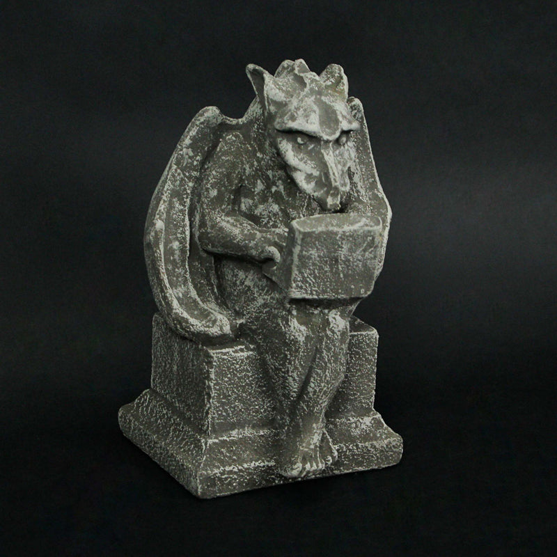 Gargoyle With Laptop Computer Concrete Statue Image 2