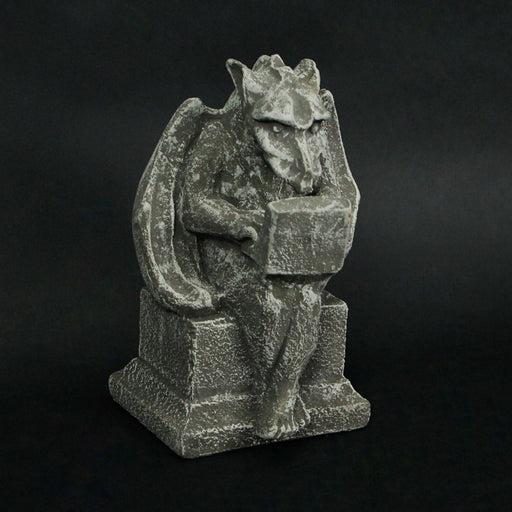 Gargoyle With Laptop Computer Concrete Statue Image 2