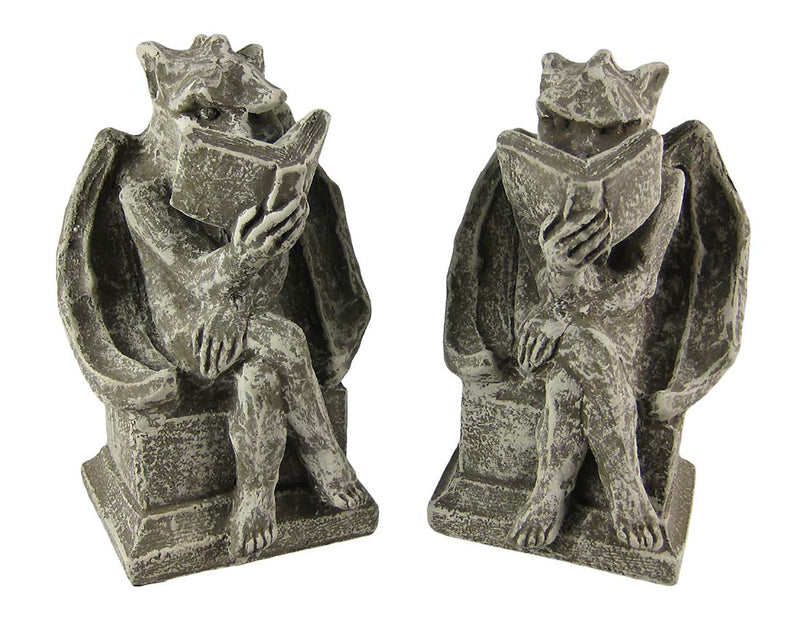 Cool Bookworm Gargoyle Book Ends Bookends Reading Image 1