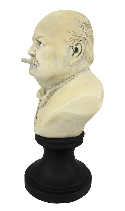 Molded Plaster Winston Churchill with Cigar Bust Statue Image 2