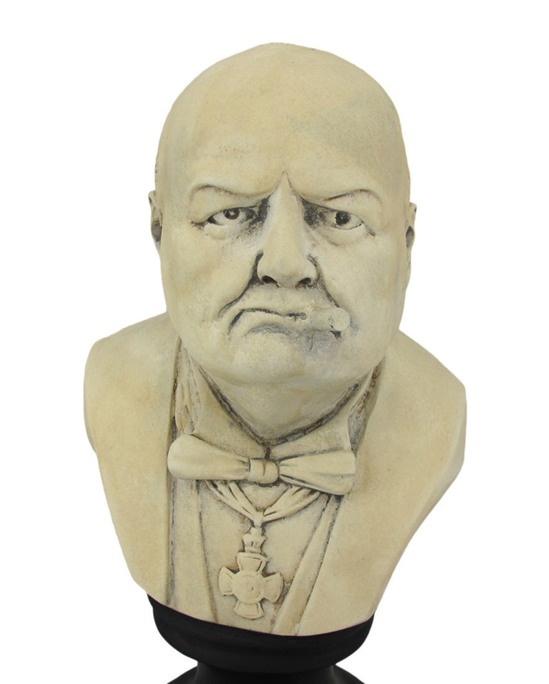 Molded Plaster Winston Churchill with Cigar Bust Statue Image 4