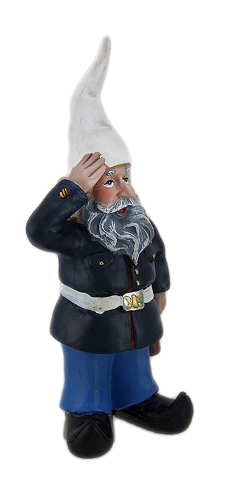 Zeckos Saluting U.S. Marine Dress Blues Military Garden Gnome Statue Resin Home Decor 8.5 inch Tall Image 7