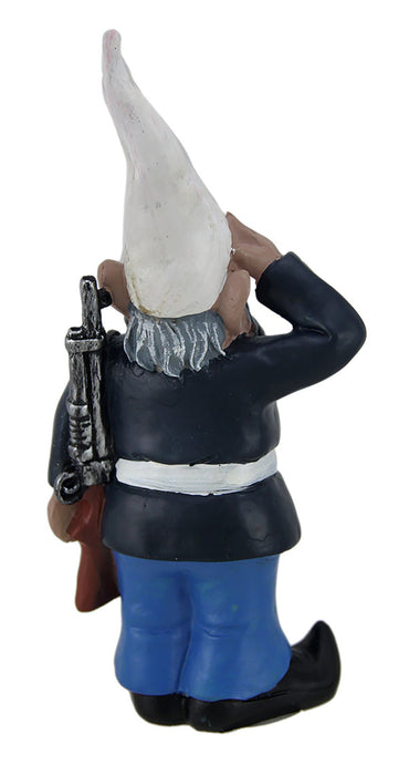 Zeckos Saluting U.S. Marine Dress Blues Military Garden Gnome Statue Resin Home Decor 8.5 inch Tall Image 8