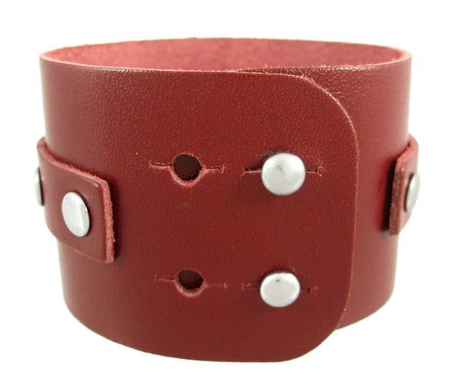 Brown Leather Chrome O Ring Wrist Strap Bracelet Image 2