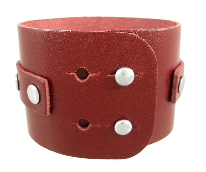 Brown Leather Chrome O Ring Wrist Strap Bracelet Image 2