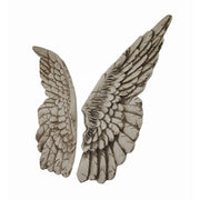 Set of 2 Distressed Antique White Angel Wing Wall Sculptures - Perfect Decoration for Nursery, Bedroom, Living Room - Each 11