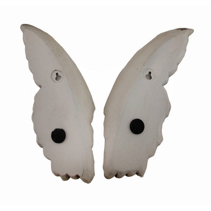 Set of 2 Distressed Antique White Angel Wing Wall Sculptures - Perfect Decoration for Nursery, Bedroom, Living Room - Each 11