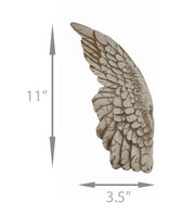 Set of 2 Distressed Antique White Angel Wing Wall Sculptures - Perfect Decoration for Nursery, Bedroom, Living Room - Each 11