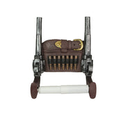 Rustic Double Six Shooter Cowboy Toilet Paper Roll Holder - Western Bathroom Decor - Durable Resin Material - 9.5 Inches High