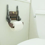 Rustic Double Six Shooter Cowboy Toilet Paper Roll Holder - Western Bathroom Decor - Durable Resin Material - 9.5 Inches High