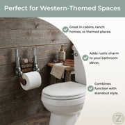 Toilet Paper Holder, 9.5 Inch Double Six Shooter Western Cowboy Image 4