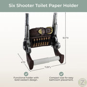 Toilet Paper Holder, 9.5 Inch Double Six Shooter Western Cowboy Image 5