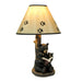 Black Bear Reading to Curious Cubs Table Lamp w/Paw Print Shade Western Décor Image 1