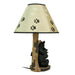 Black Bear Reading to Curious Cubs Table Lamp w/Paw Print Shade Western Décor Image 6