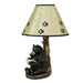 Black Bear Reading to Curious Cubs Table Lamp w/Paw Print Shade Western Décor Image 7