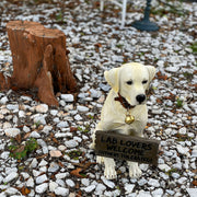 Labrador Retriever Garden Statue with Reversible Welcome Sign, 13.5 Inch Image 7