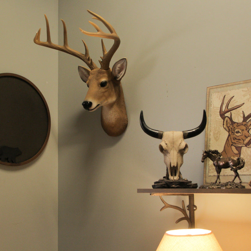 12 Point Buck Deer Head Bust Wall Hanging Lodge Decor Trophy Mount 23.5 Inches Image 6