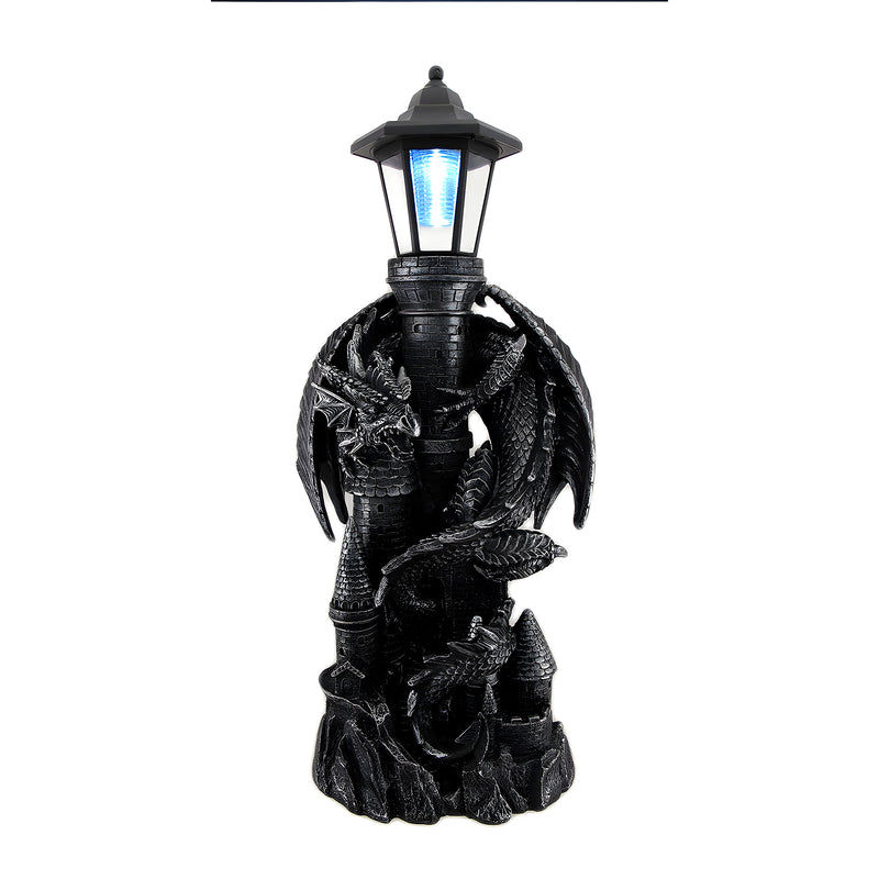 Dragon Solar LED Lantern Statue, 21 Inch Keeper of the Castle Image 1