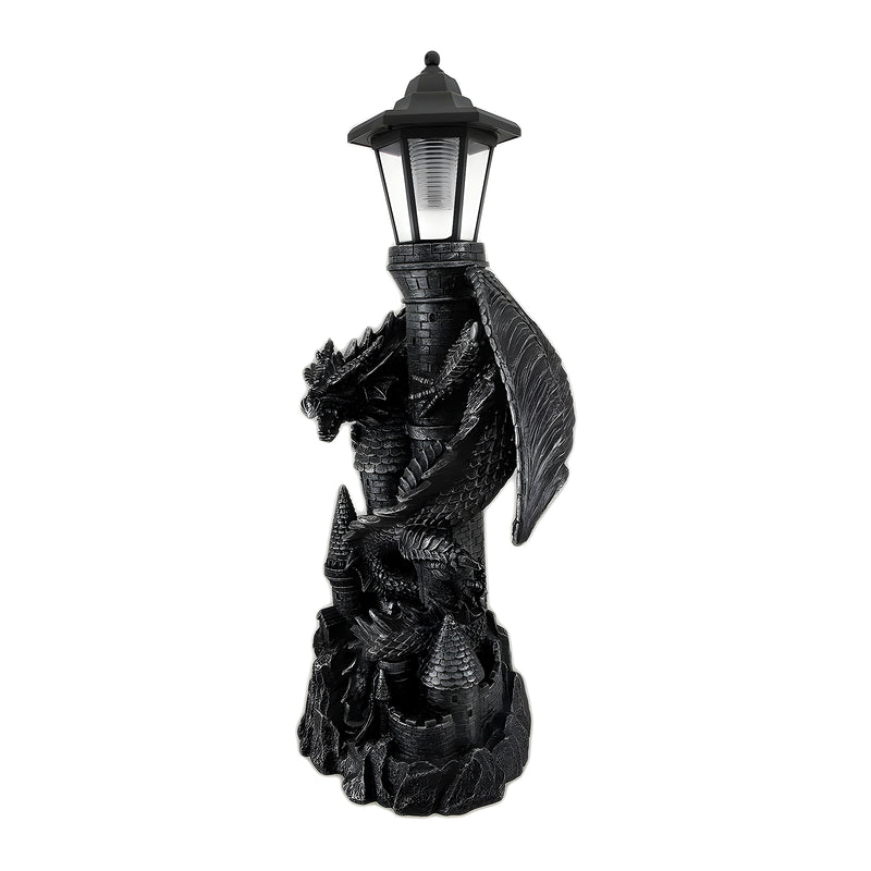 Dragon Solar LED Lantern Statue, 21 Inch Keeper of the Castle Image 2