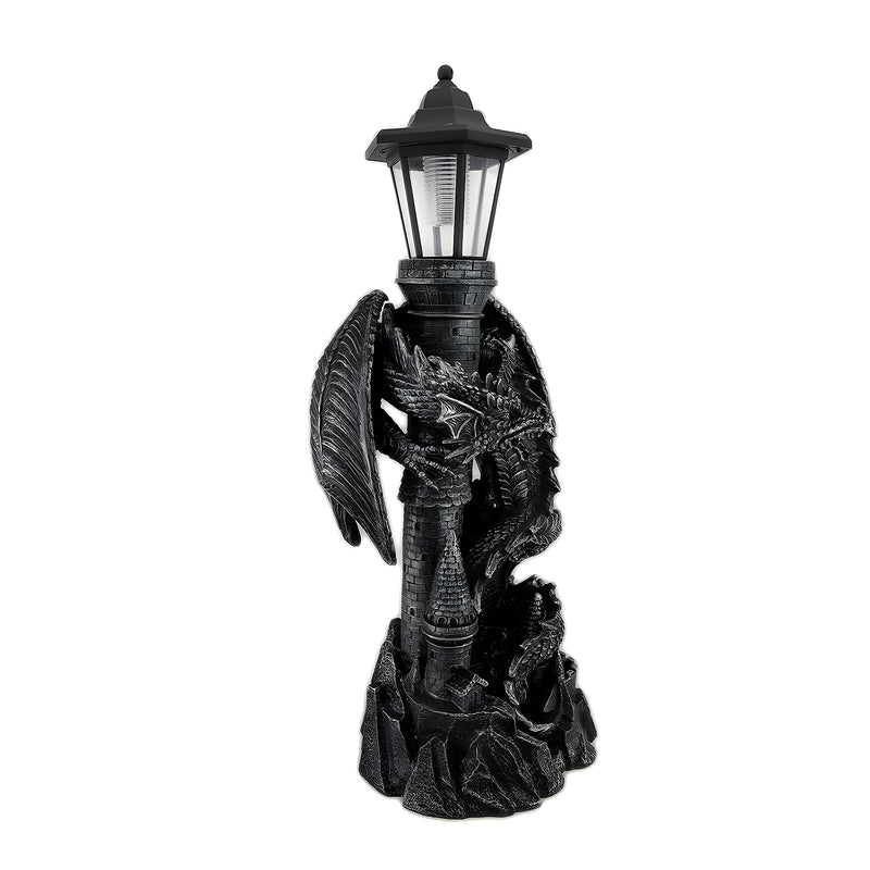 Dragon Solar LED Lantern Statue, 21 Inch Keeper of the Castle Image 3