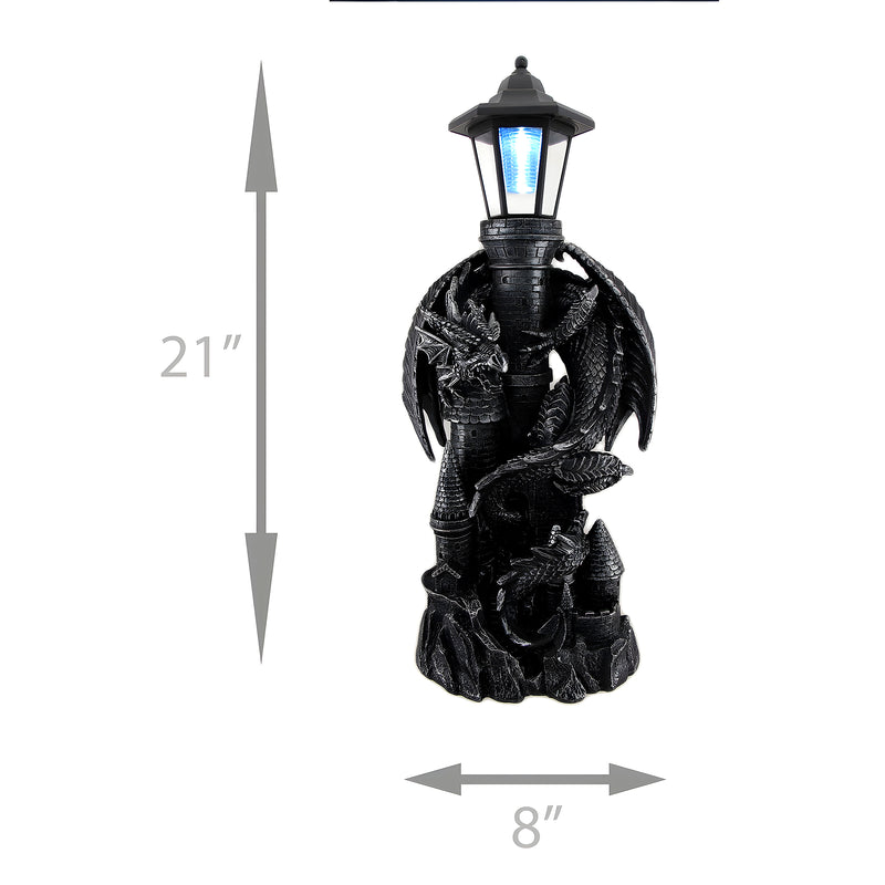 Dragon Solar LED Lantern Statue, 21 Inch Keeper of the Castle Image 9