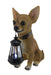 Little Light Keeper: Chihuahua Statue with LED Lantern - Outdoor Decor Figurine for Garden, Patio, and Yard Accent Lighting -