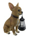 Little Light Keeper: Chihuahua Statue with LED Lantern - Outdoor Decor Figurine for Garden, Patio, and Yard Accent Lighting -