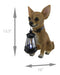 Little Light Keeper: Chihuahua Statue with LED Lantern - Outdoor Decor Figurine for Garden, Patio, and Yard Accent Lighting -