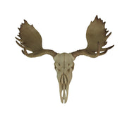 Large Lifelike Bull Moose Skull Hanging Wildlife Decor Statue - Intricately Sculpted, Hand-Painted Faux Taxidermy Art,