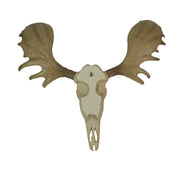 Large Lifelike Bull Moose Skull Hanging Wildlife Decor Statue - Intricately Sculpted, Hand-Painted Faux Taxidermy Art,