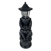 Glowing Grimace Guardian Gargoyle LED Solar Light - Majestic Gothic Decor Garden Statue - 20 Inches High - Adding Mystical
