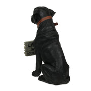 Black Lab Outdoor Statue, 13 Inch Welcome Dog with Reversible Sign Image 9