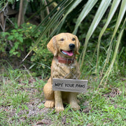 Golden Retriever Dog Statue with Reversible Sign, 13 Inch Image 6