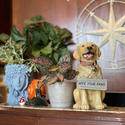 Golden Retriever Dog Statue with Reversible Sign, 13 Inch Image 7
