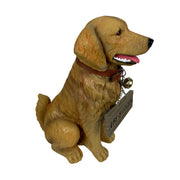 Golden Retriever Dog Statue with Reversible Sign, 13 Inch Image 3