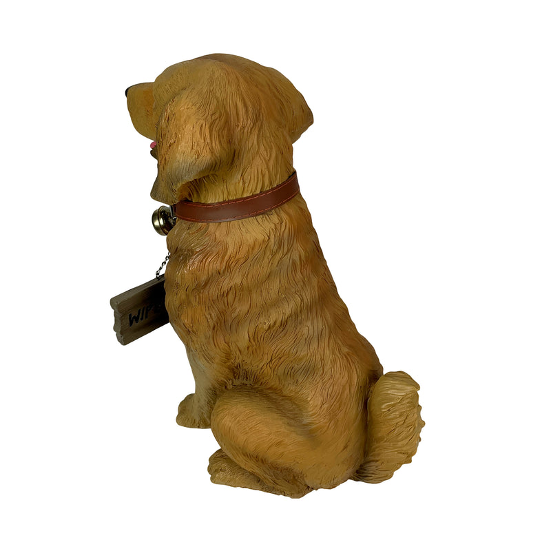 Golden Retriever Dog Statue with Reversible Sign, 13 Inch Image 9