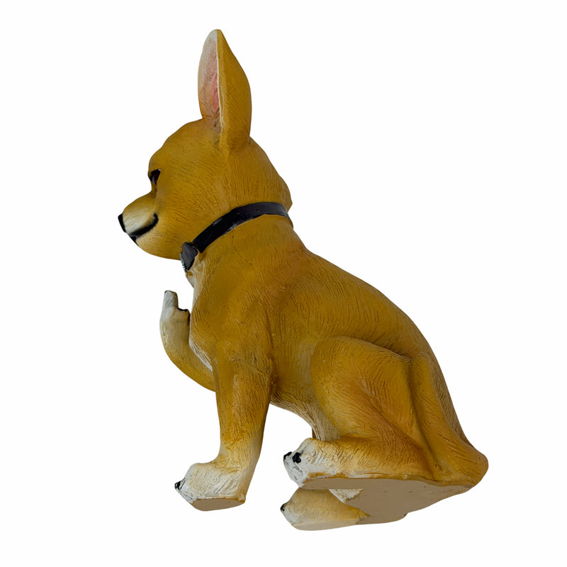 Chihuahua Dog Tabletop Statue, 6.75 Inch Rude Finger Lil Rascal Image 3