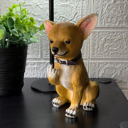 Chihuahua Dog Tabletop Statue, 6.75 Inch Rude Finger Lil Rascal Image 4