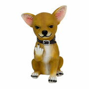Chihuahua Dog Tabletop Statue, 6.75 Inch Rude Finger Lil Rascal Image 1