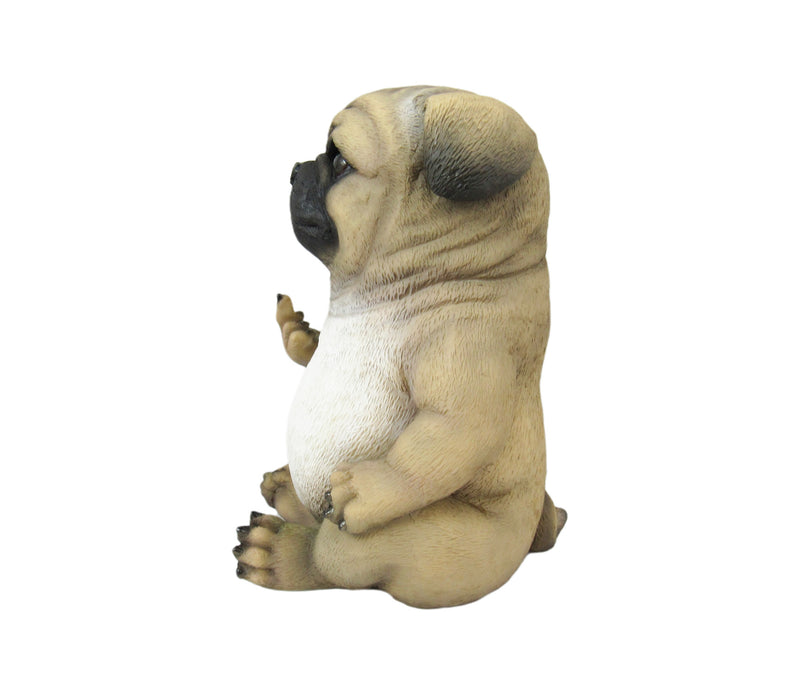 Pug Life Cheeky Middle Finger-Flipping Pug Dog Hand Painted Resin Statue - Adorable 6.75-Inch Decorative Figurine for Your