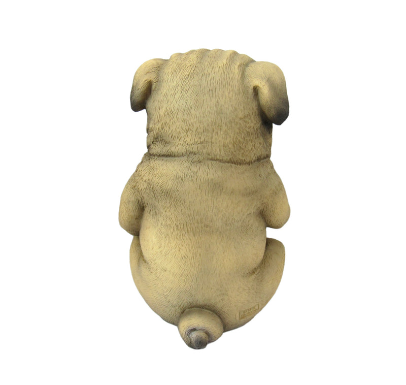 Pug Life Cheeky Middle Finger-Flipping Pug Dog Hand Painted Resin Statue - Adorable 6.75-Inch Decorative Figurine for Your